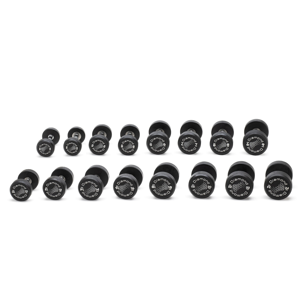 SET MANUBRIO TONDO PRO BLACK SET da 2 a 24 Kg MGTDS