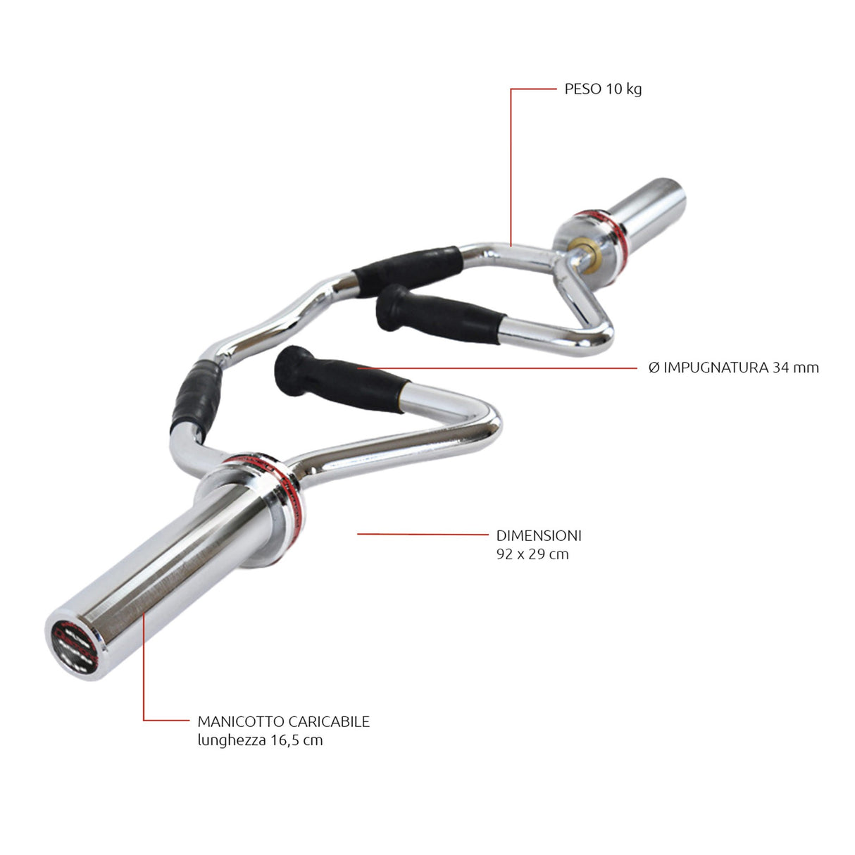 Bilanciere Olimpico – MULTIGRIP – 220 KG DIAMOND BMG92