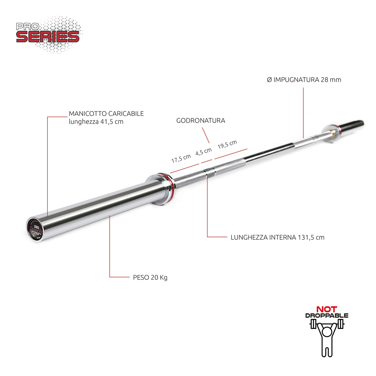BILANCIERE OLIMPICO – 220 CM DIAMOND BOD220N