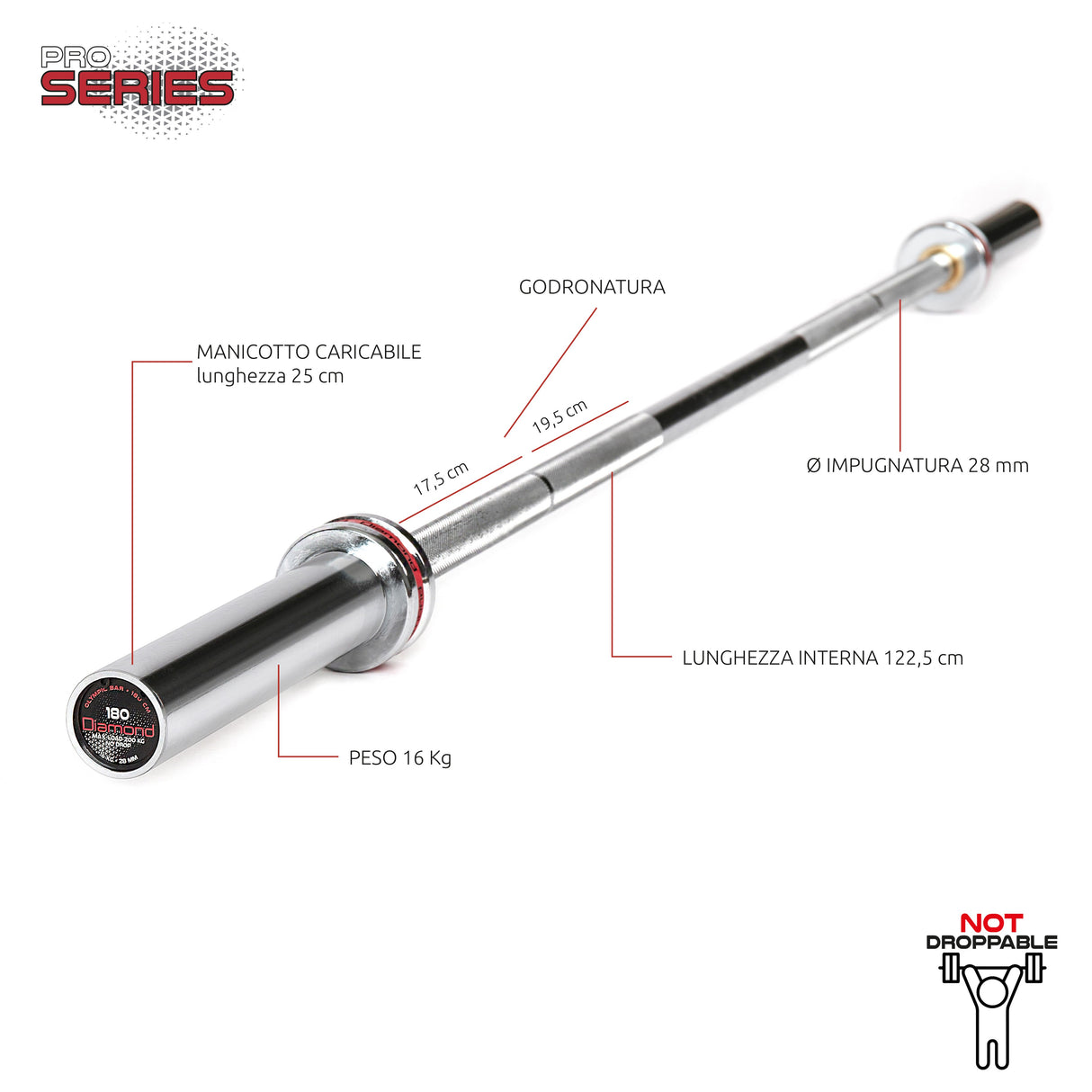 BILANCIERE OLIMPICO – 180 CM DIAMOND BOD180N