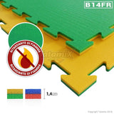 Tatami Made In Italy Ritardante Di Fiamma 100 X 100 X 1,4cm B14FR  Rosso-Blu o Giallo-Verde