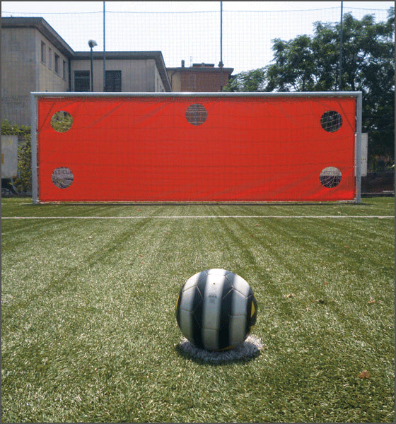 Telo di PVC per tiri di precisione da fissare alla porta calcio ridotto con dimensioni cm 600x200 S04510