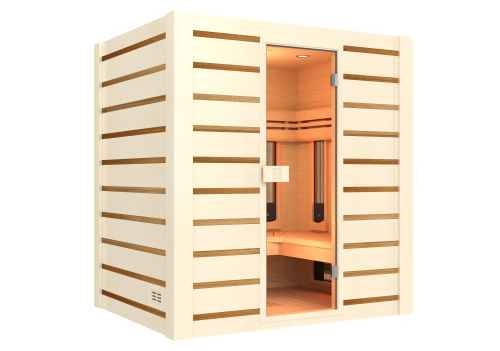 Sauna ibrida combinata da parete Nera da 4,5 kW e pietre incluse Cod. HL-HC04PKLX