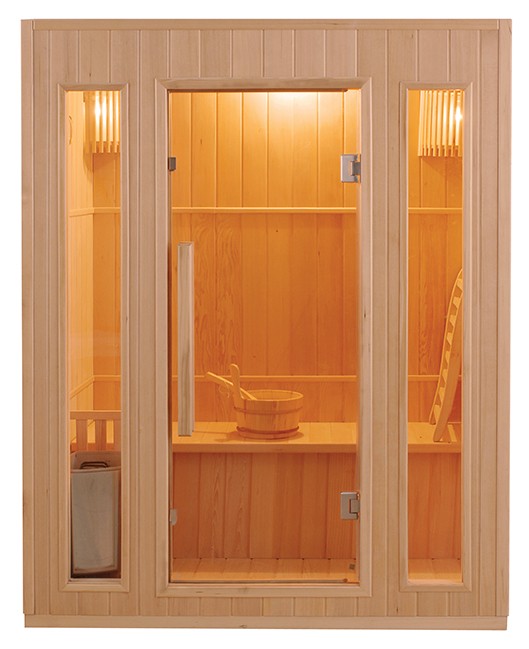 Sauna A Vapore Finlandese tradizionale Zen 3 Posti 4,5 kW Black Wall SN-ZEN3PKLX