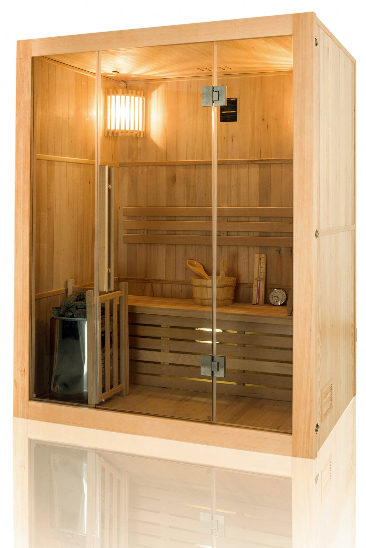 Sauna Tradizionale a Vapore Sense 3 Posti 4,5kW Parete Nera SN-SENSE-3PKLX