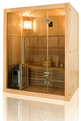 Sauna Tradizionale a Vapore Sense 3 Posti 4,5kW Parete Nera SN-SENSE-3PKLX