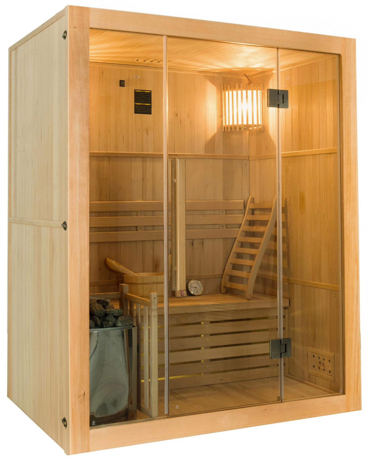 Sauna Tradizionale a Vapore Sense 3 Posti 4,5kW Parete Nera SN-SENSE-3PKLX