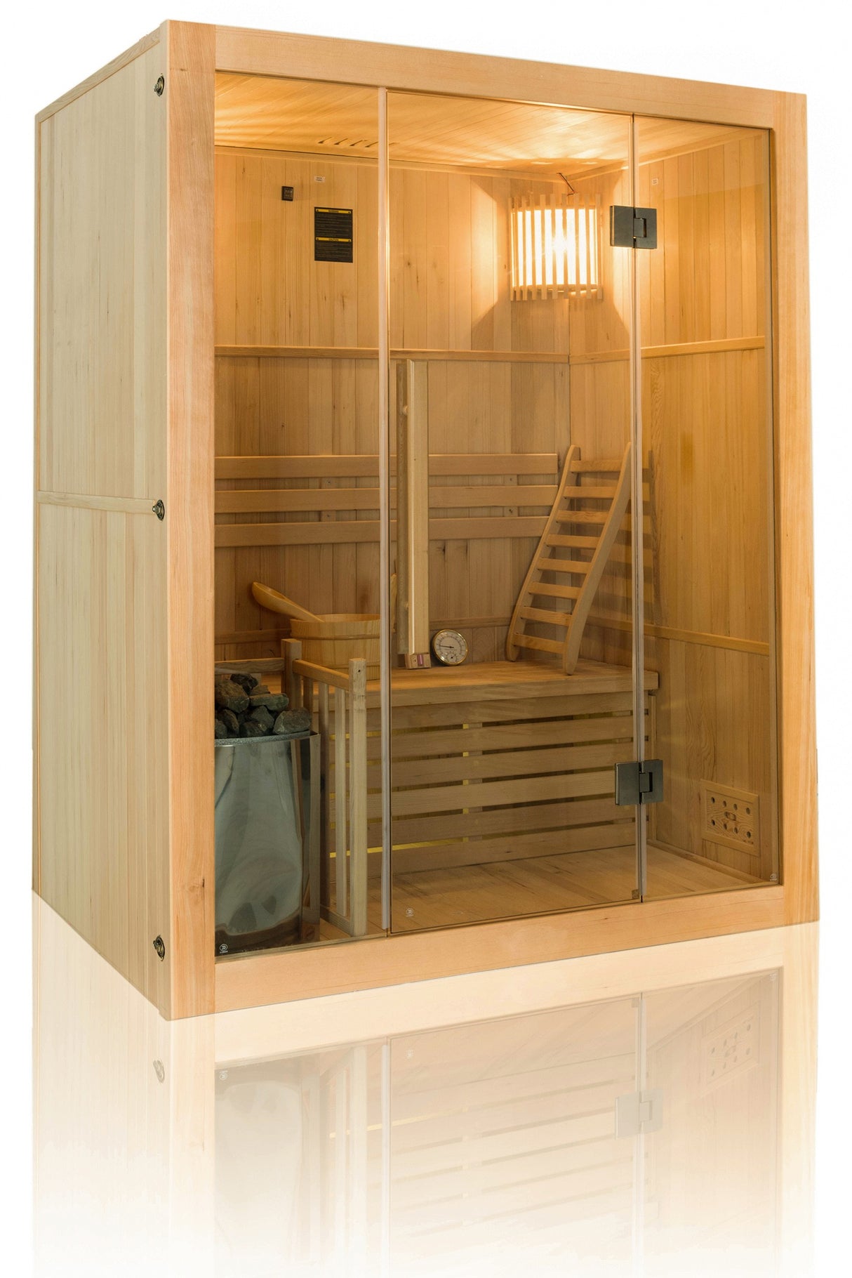 Sauna Tradizionale a Vapore Sense 3 Posti 4,5kW Parete Nera SN-SENSE-3PKLX