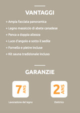 Sauna Tradizionale a Vapore Sense 3 Posti 4,5kW Parete Nera SN-SENSE-3PKLX