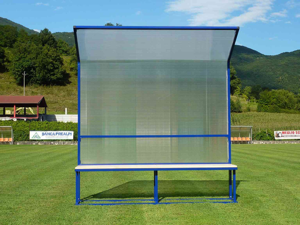 Panchina Serie Economica Modulo Da 2 M In Acciaio Verniciato Copertura In Policarbonato Alveolare Art.6200