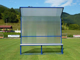 Panchina Serie Economica Modulo Da 2 M In Acciaio Verniciato Copertura In Policarbonato Alveolare Art.6200