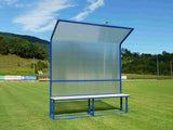 Panchina Serie Economica Modulo Da 2 M In Acciaio Verniciato Copertura In Policarbonato Alveolare Art.6200