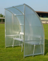Panchina modello Light - Paio di fianchi Panchina Bordo Campo Modello "Light", struttura in alluminio, moduli da 1m, policarbonato alveolareART.6240/6241/6242