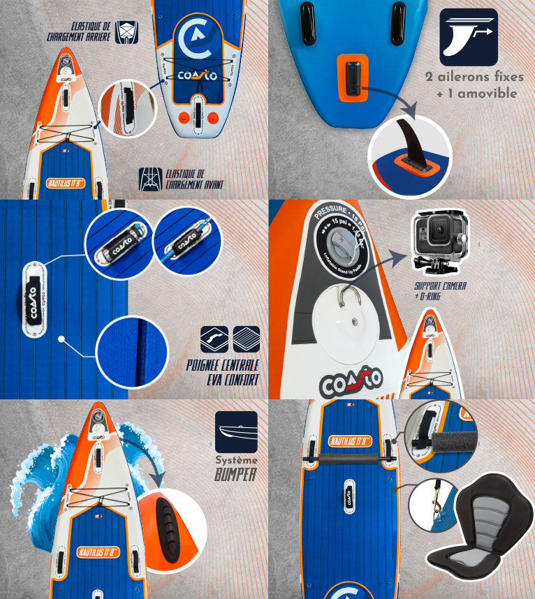 Tavola da SUP / PADDLEBOARD Coasto Nautilus 11'8  sport Nautico Cod. PB-CNAU118B