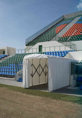 Tunnel allungabile uscita spogliatoi con ruote mis. mt 27,81