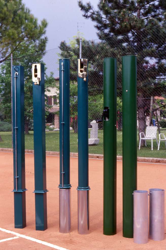 Pali tennis sezione rotonda diam 90 mm zincati a caldo verniciati ART 7502