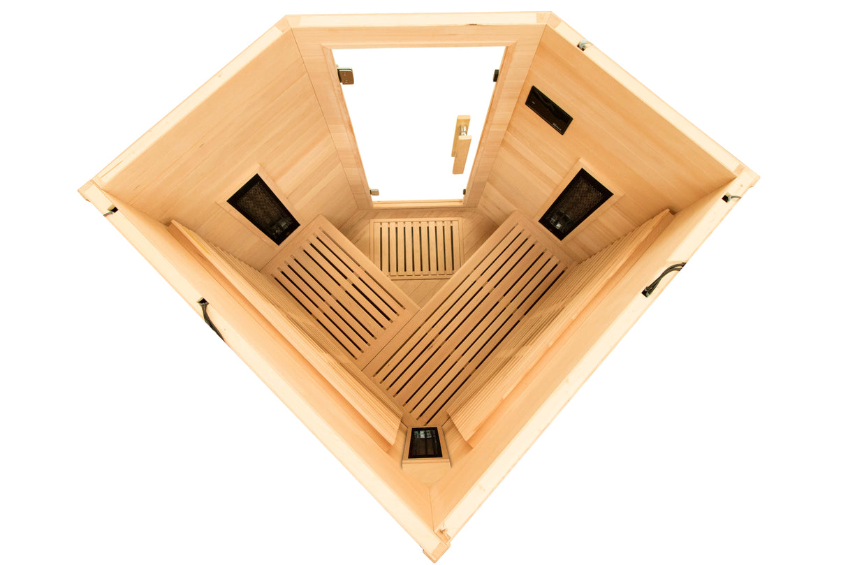 SAUNA A INFRAROSSI PUREWAVE EVO - ABETE CANADESE ANGOLARE 3 POSTI HL-PUR03C