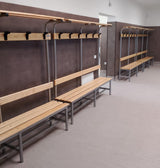 Panca in ALLUMINIO, 2 mt, Art 8767 tubo TONDO diametro 40 mm, doghe in legno, lunghezza 2 m, completa