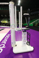 Palchetto telescopico per arbitro di pallavolo, modello GOLD a movimento oleodinamico manuale, con seduta asportabile e ruote, realizzato in acciaio verniciato ART 5451