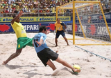 Coppia porte da beach soccer in lega leggera di alluminio, trasportabili e smontabili Art. P222