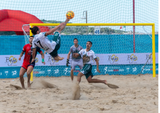 Coppia porte da beach soccer in lega leggera di alluminio, trasportabili e smontabili Art. P222