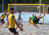 Coppia porte da beach soccer in lega leggera di alluminio, trasportabili e smontabili Art. P222