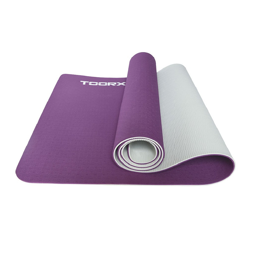 Materassino Per Yoga Superficie Antiscivolo Toorx cod MAT-184 Bicolore Viola - Perla