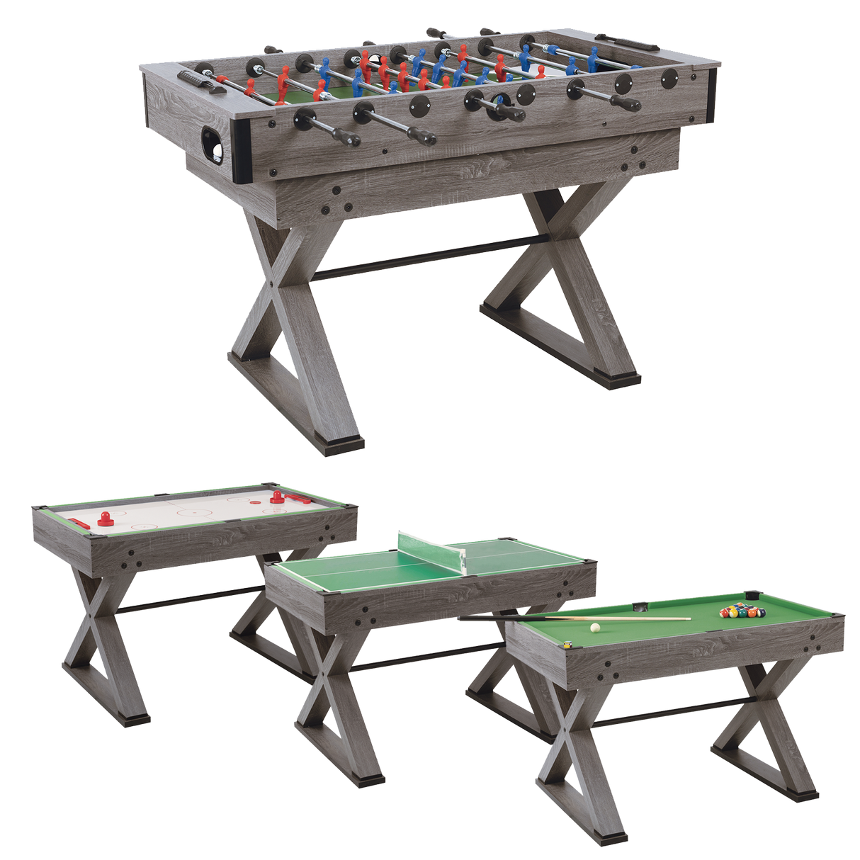 Tavolo Multigioco 9 in uno - versione calciobalilla aste rientranti Cod. ALL-IN-9R