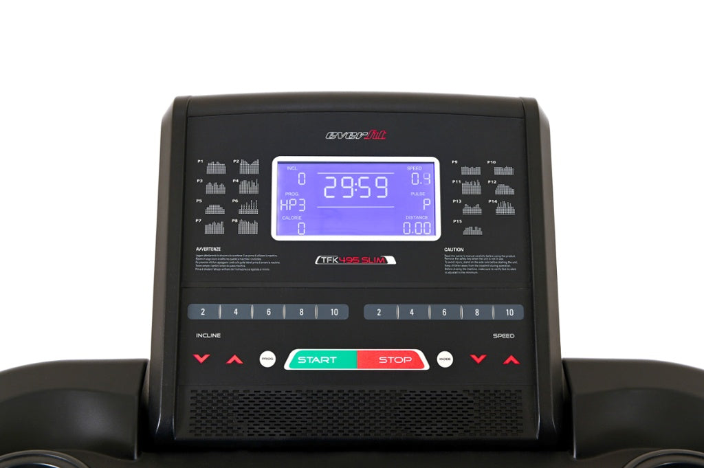 Tapis roulant Ultracompatto Salvaspazio Inclinazione Elettrica Linea Everfit TFK-495-Slim HRC