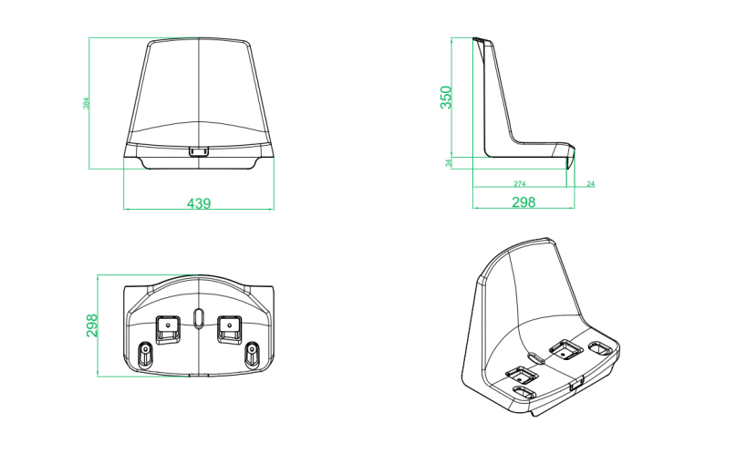 Seduta da stadio e tribuna monoblocco senza schienale Mod. Standard