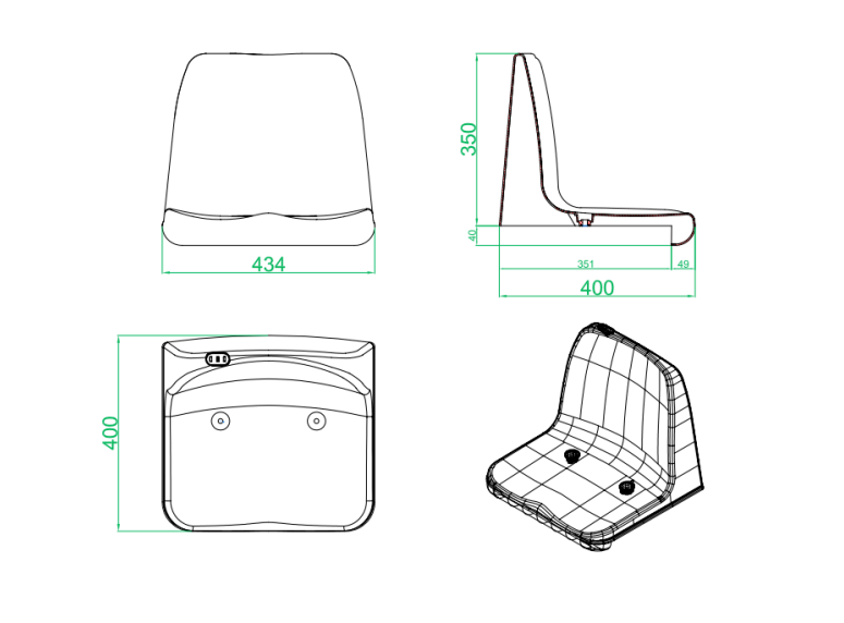 Seduta da stadio e tribuna monoblocco senza schienale Mod. Milano