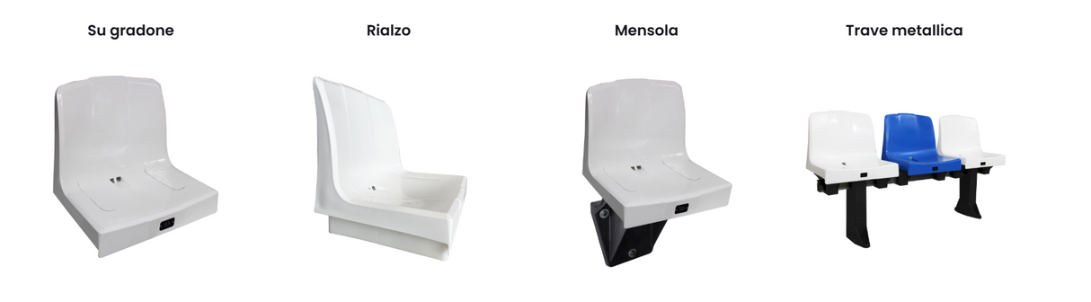 Seduta a scocca monoblocco per impianti sportivi e stadio M2025 versione anti UV (non Ignifugo)