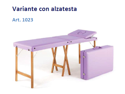 Lettino portatile ad altezza fissa Art. 1022 e 1023 (Con poggiatesta)
