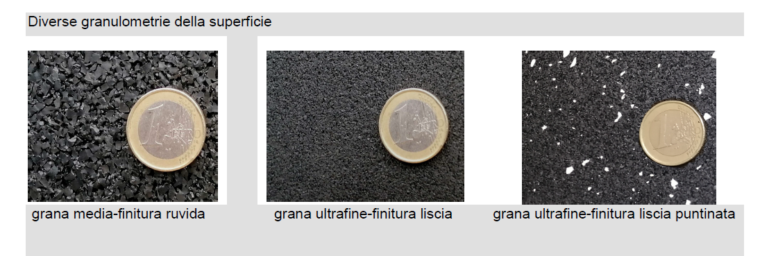 Eco-floor Gym DE LUXE Pavimentazione in gomma per palestre, aree crossfit e pesistica 2 strati a densità differenziate - sottofondo a granulo medio - superficie a granulo extra fine