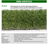 ERBA SINTETICA Royal Erba sintetica da arredo a filo lungo (25 mm.) per giardini, terrazzi, gazebo, bordi piscina, aree gioco