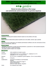 ECO-GARDEN Rotoli di erba sintetica a filo lungo con sottofondo ammortizzante in gomma espansa
