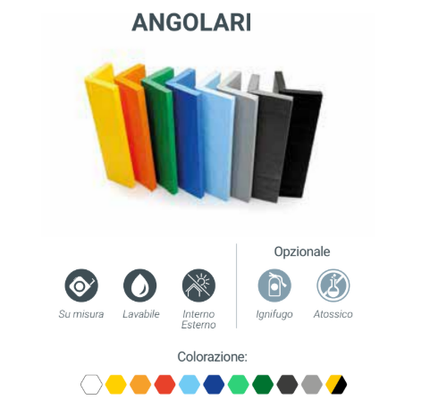 Protezioni Angolari in EVA ATOSSICHE O IGNIFUGHE cm 3+3, 4+4, 5+5, 10+10 e personalizzabili su richiesta