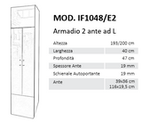 Armadietto 4 ante a L Vari colori e modelli disponibili  MOD. IF1048/E e 2 Ante a L