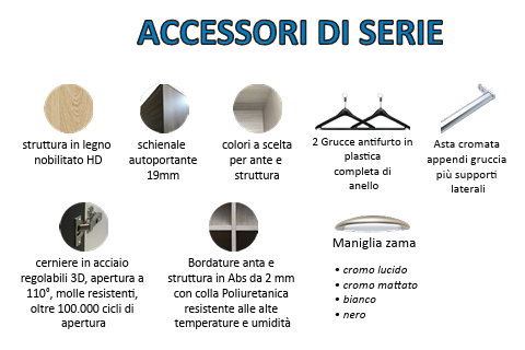 Armadietto 1 anta a ribalta con panca e appendiabiti COD: IF1065