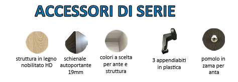 Armadio pensile 1 anta a ribalta con panca e appendiabiti COD: IF1063/E
