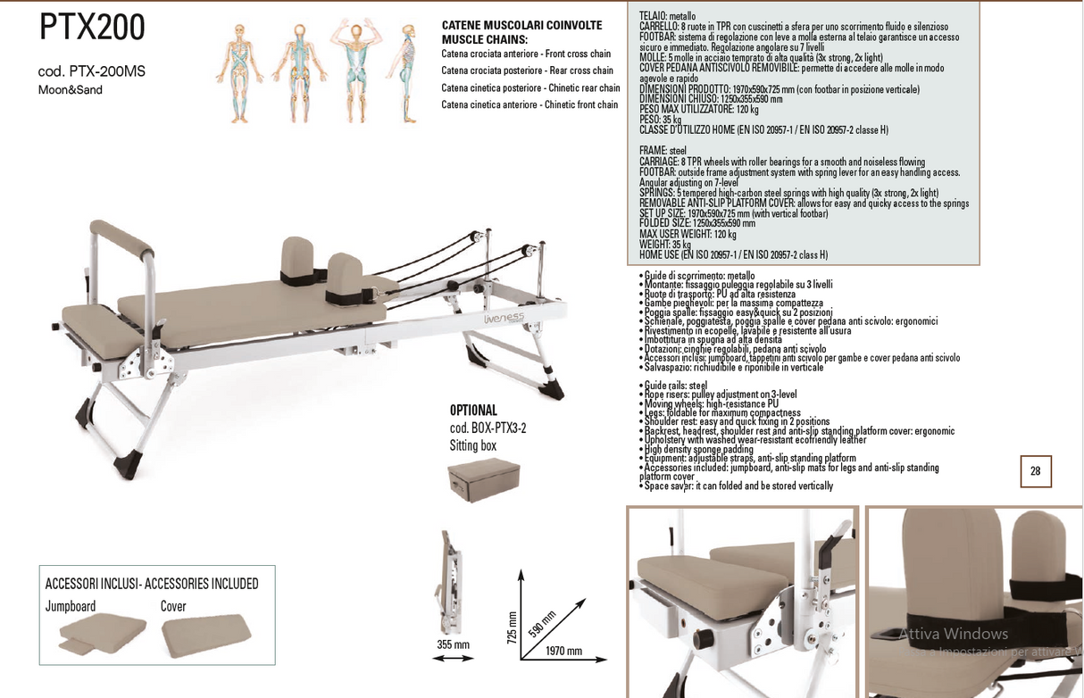 Reformer Moon&Sand PTX200 cod. PTX-200MS