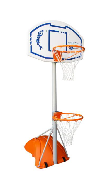 Impianto Baskin / basket trasportabile B649/4 altezza regolabile fino a Cm. 220, colonna a 2 sezioni diam.mm. 80 in acciaio verniciato metallizzato