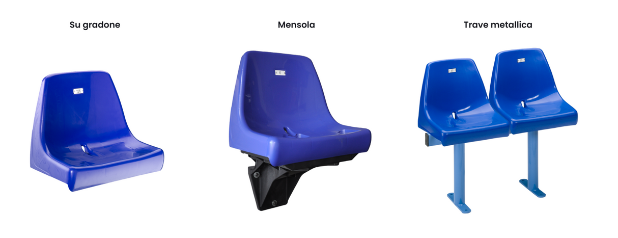 Seduta monoblocco per impianti sportivi e stadio M2009 M2009 SMALL profondità cm 30