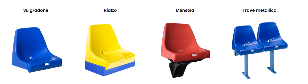 Seduta monoblocco per impianti sportivi e stadio M2008 Anti UV