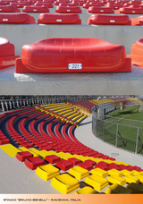 Seduta monoblocco senza schienale Art M90 anti-UV ( Non Ignifugo)