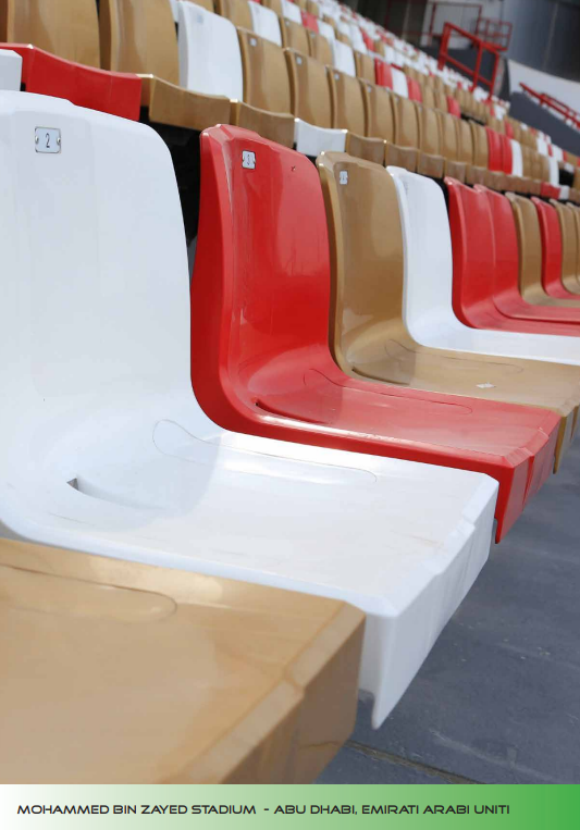 Seduta a scocca monoblocco per impianti sportivi e stadio M2020 versione Ignifugo + anti UV