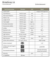 Tappeto Danza Broadway 20 PVC omogeneo costo al mq altezza 200cm spessore 2,0 mm (venduto a rotoli)