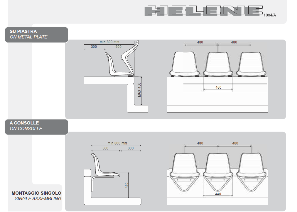 Scocca Helene Codice 1004/A Senza Foro Ignifuga Sedia