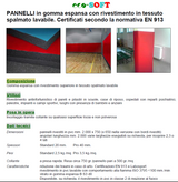 PROTEZIONI IN GOMMA - PANNELLI PER PARETI INTERNE SOFT PANNELLI Eco-Soft in gomma espansa con rivestimento in tessuto spalmato lavabile