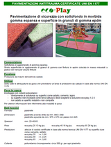 Eco-Play Pavimentazione di sicurezza con sottofondo in morbida gomma espansa e superficie in granuli di gomma epdm PAVIMENTAZIONI ANTITRAUMA CERTIFICATE UNI EN 1177